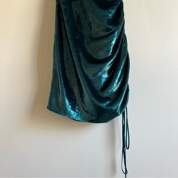 Cinq A Sept Shiny Astrid Dress in Teal Topaz - Picture 15 of 16